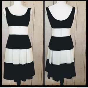 RALPH LAUREN Chic Black and White Striped Dress Size 2